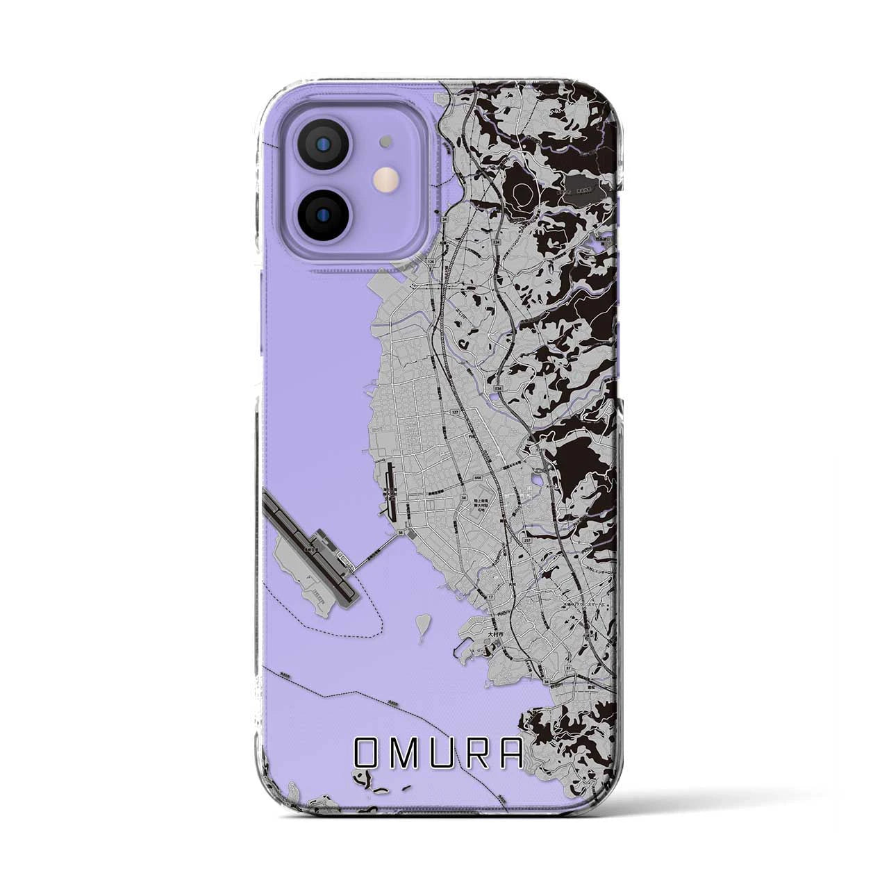 【大村(長崎県)】地図柄iPhoneケース(クリアタイプ)