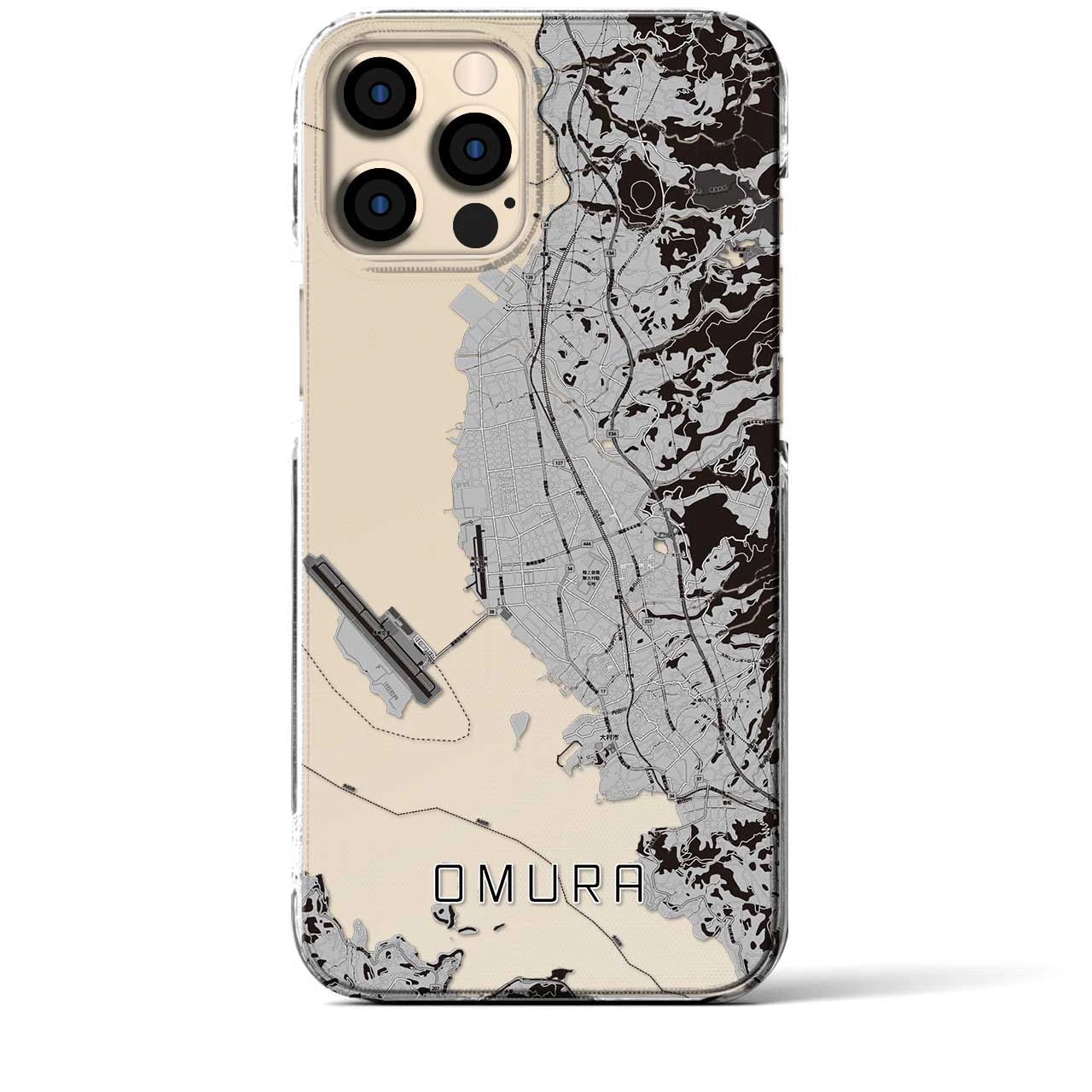 【大村(長崎県)】地図柄iPhoneケース(クリアタイプ)