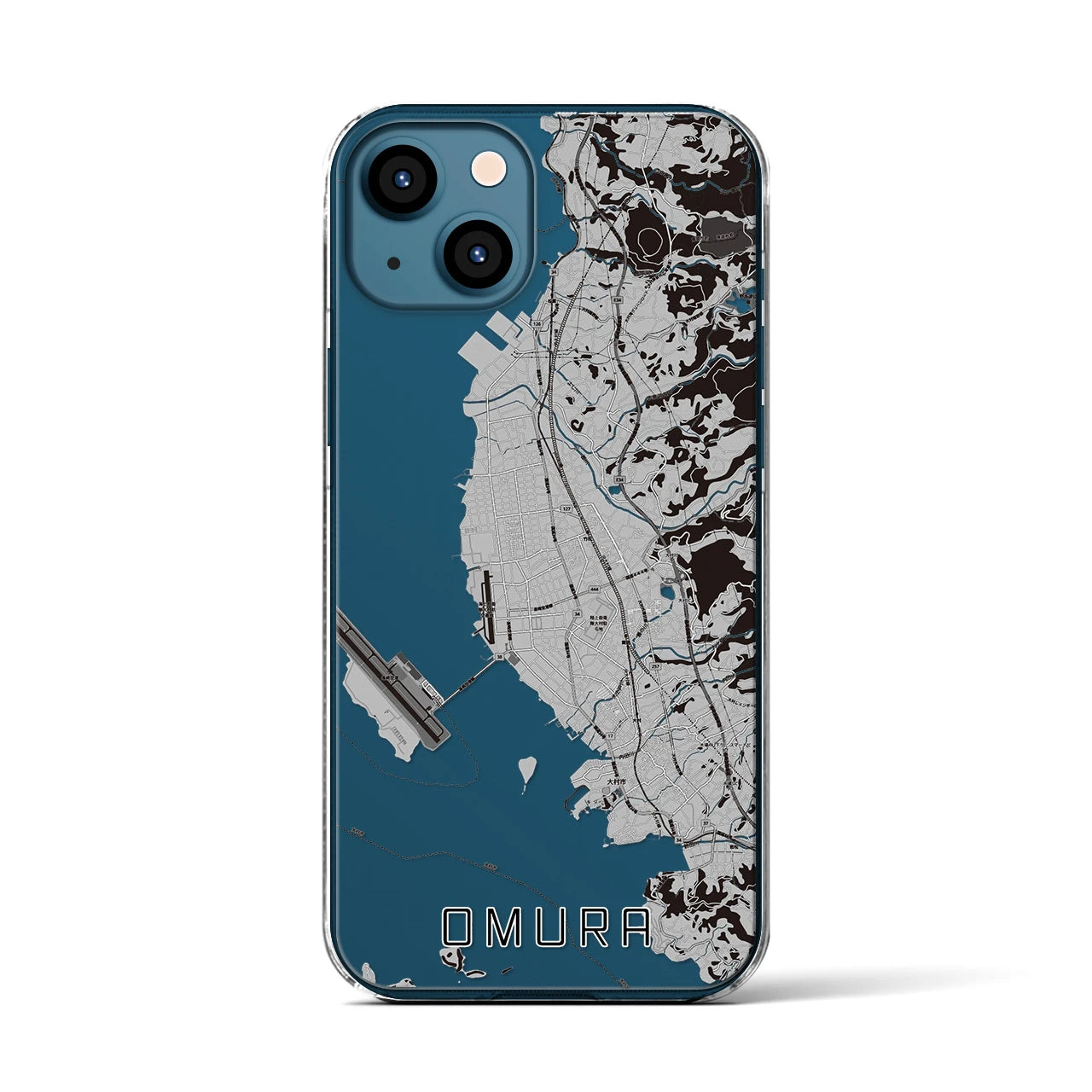 【大村(長崎県)】地図柄iPhoneケース(クリアタイプ)