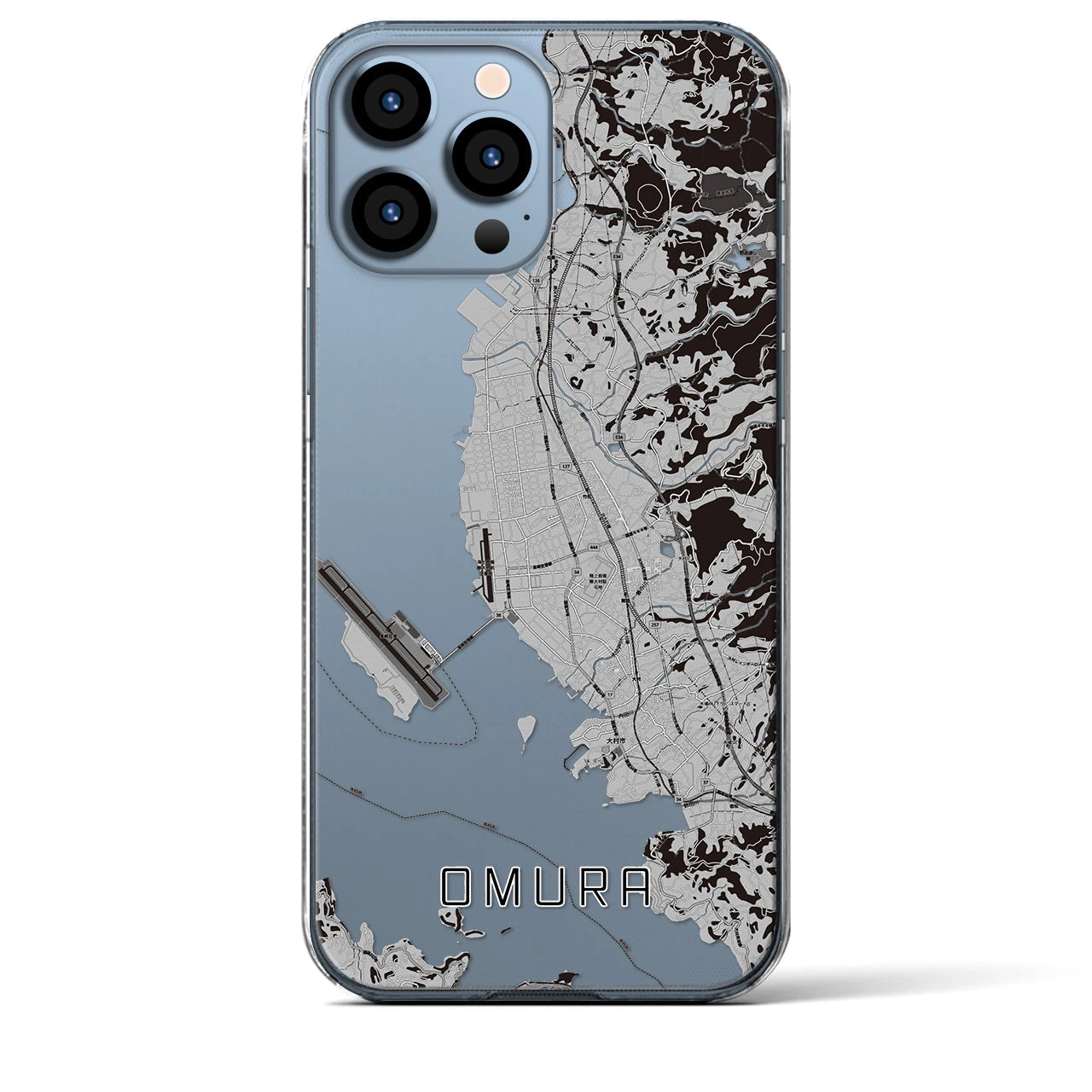 【大村(長崎県)】地図柄iPhoneケース(クリアタイプ)