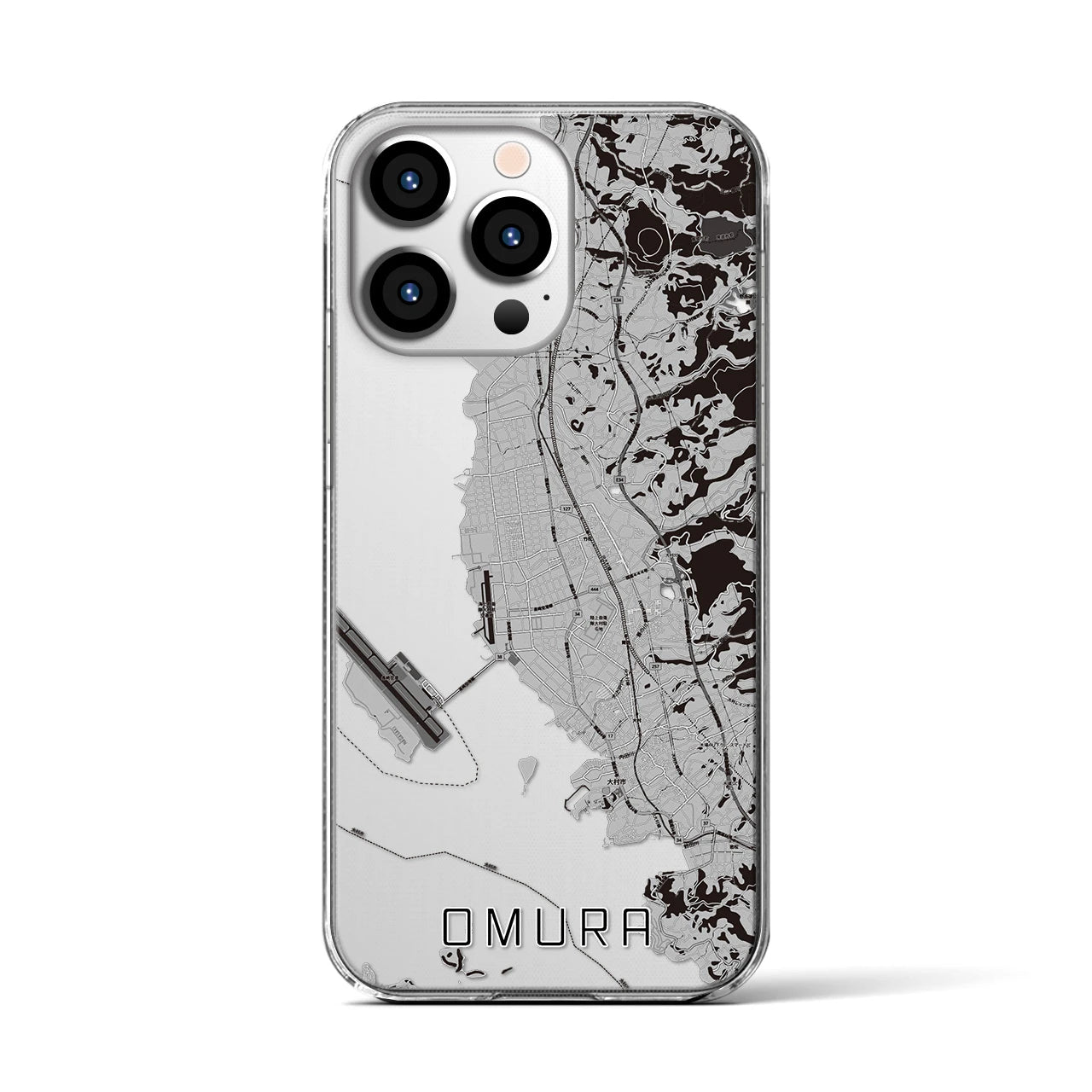 【大村(長崎県)】地図柄iPhoneケース(クリアタイプ)