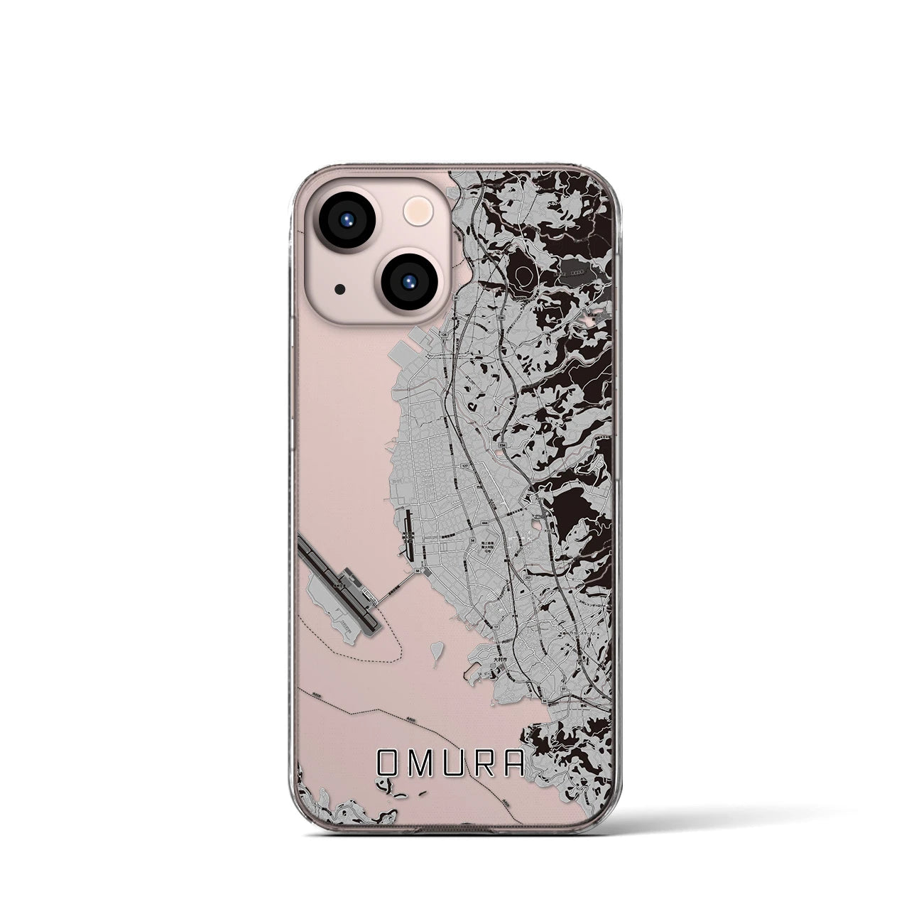 【大村(長崎県)】地図柄iPhoneケース(クリアタイプ)