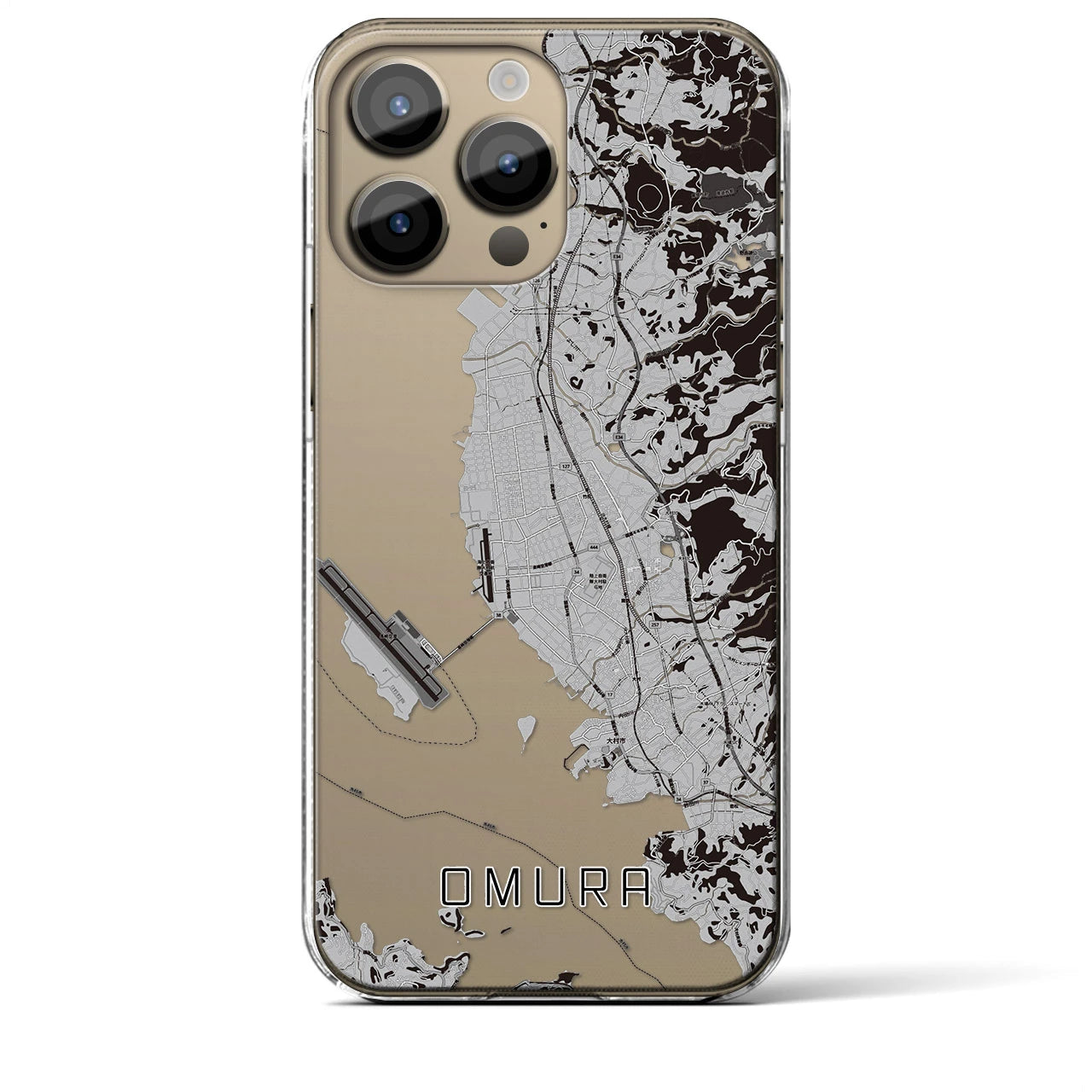 【大村(長崎県)】地図柄iPhoneケース(クリアタイプ)