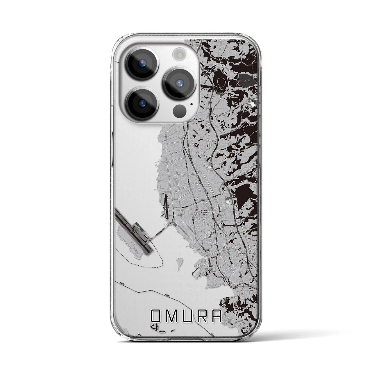 【大村(長崎県)】地図柄iPhoneケース(クリアタイプ)