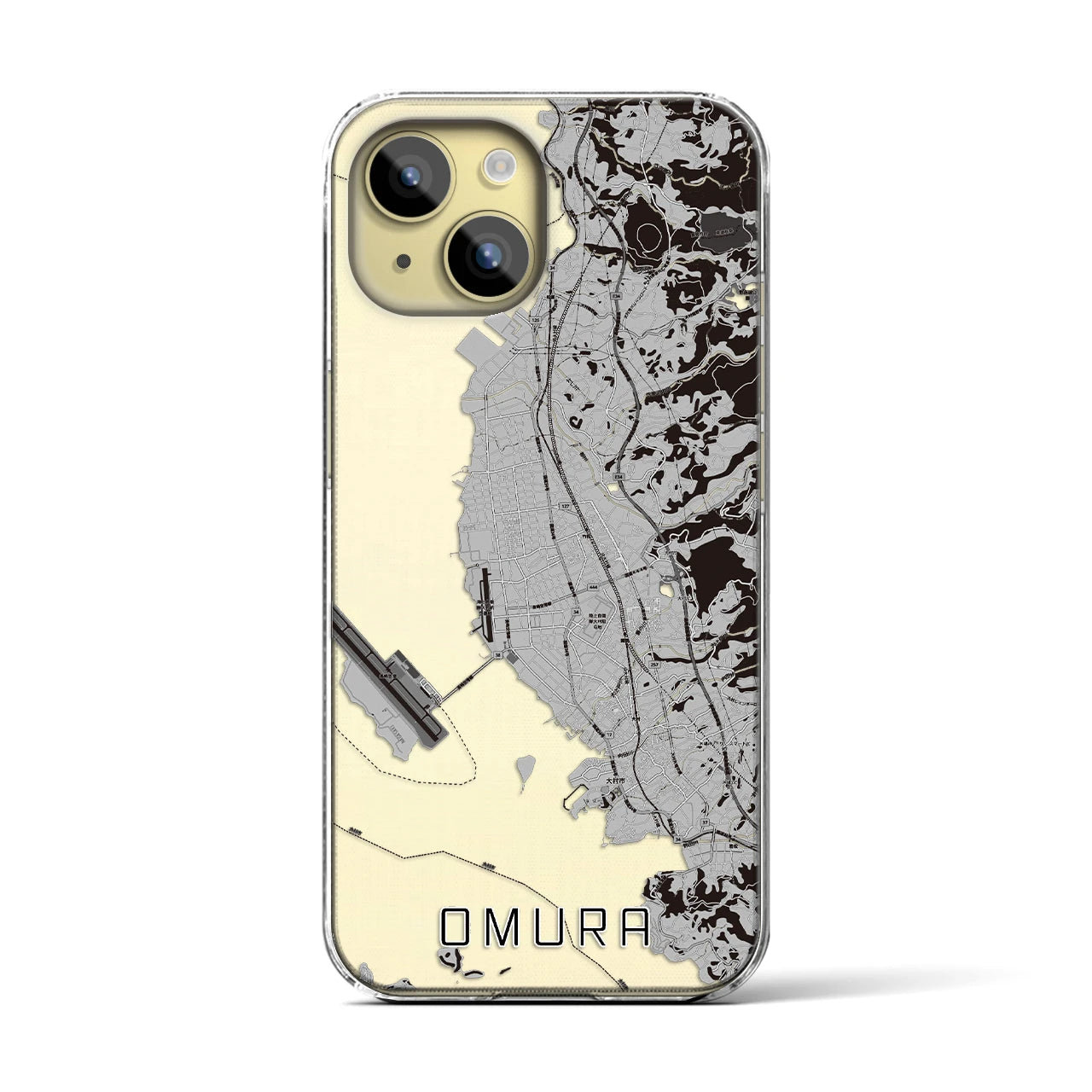 【大村(長崎県)】地図柄iPhoneケース(クリアタイプ)