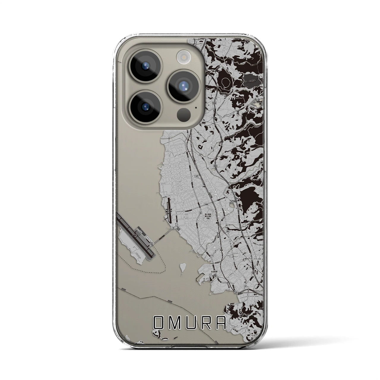 【大村(長崎県)】地図柄iPhoneケース(クリアタイプ)