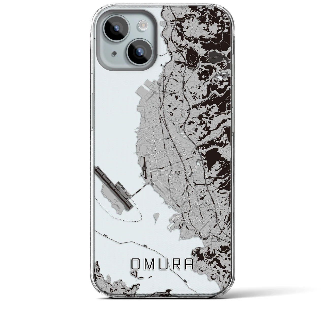 【大村(長崎県)】地図柄iPhoneケース(クリアタイプ)