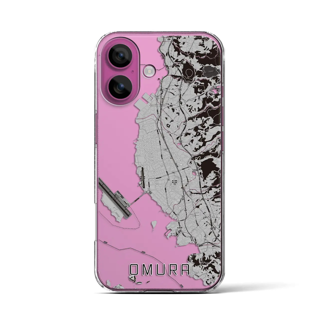 【大村(長崎県)】地図柄iPhoneケース(クリアタイプ)