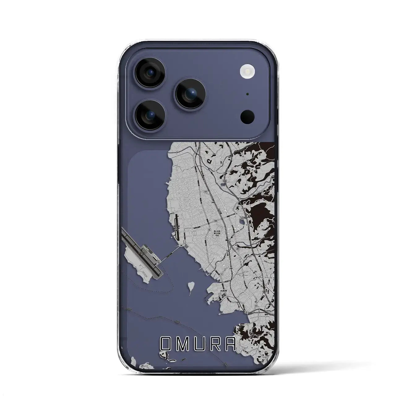 【大村(長崎県)】地図柄iPhoneケース(クリアタイプ)モノトーン・iPhone 17 Pro Max 用