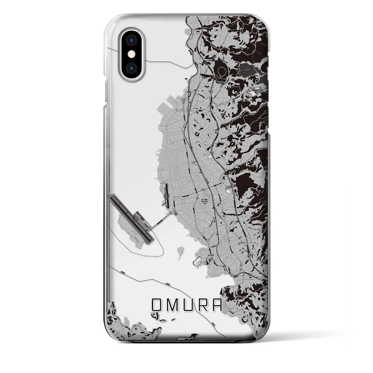 【大村(長崎県)】地図柄iPhoneケース(クリアタイプ)