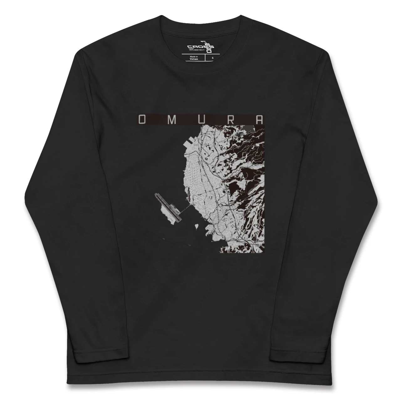 【大村(長崎県)】地図柄ロングスリーブTシャツ