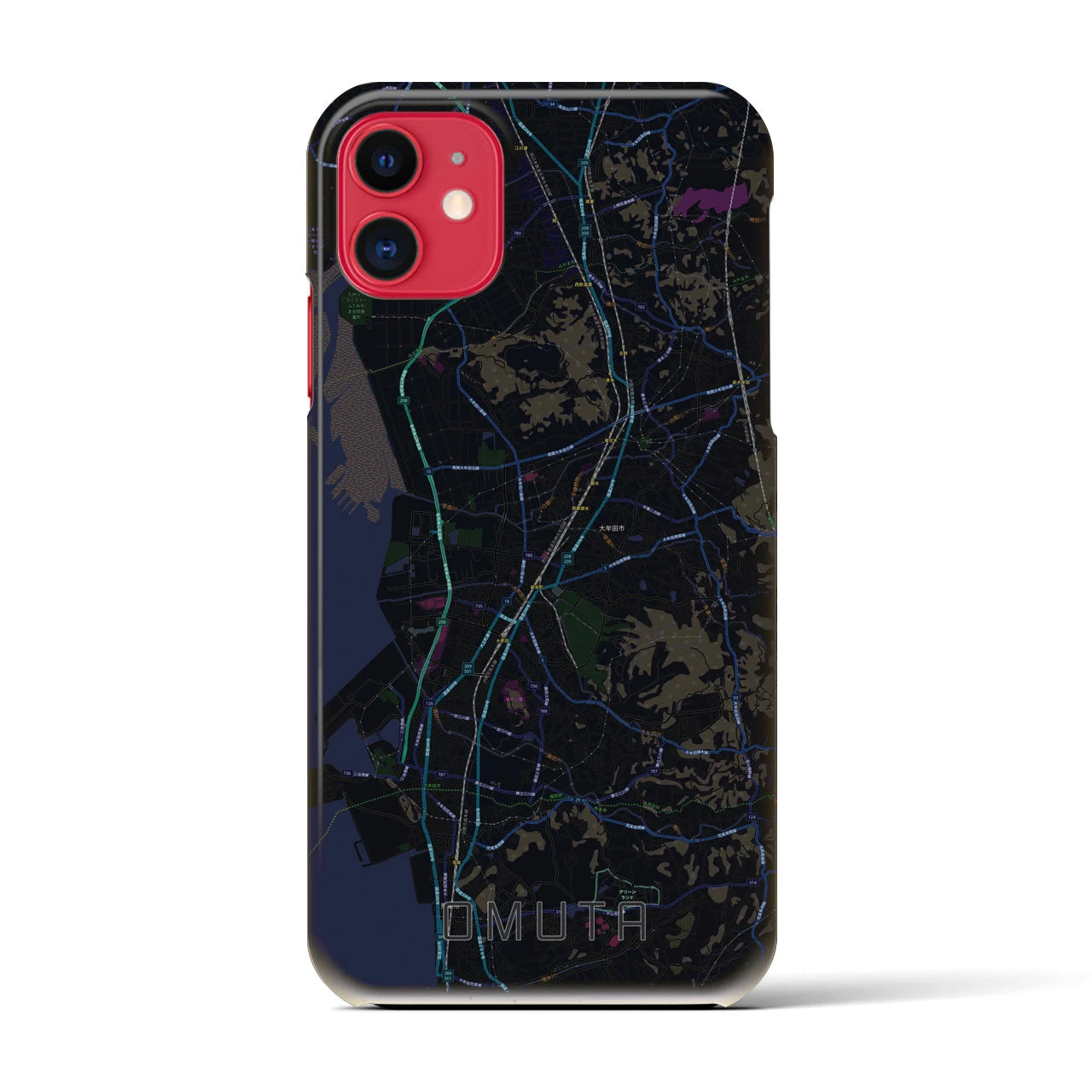 【大牟田(福岡県)】地図柄iPhoneケース(バックカバータイプ)
