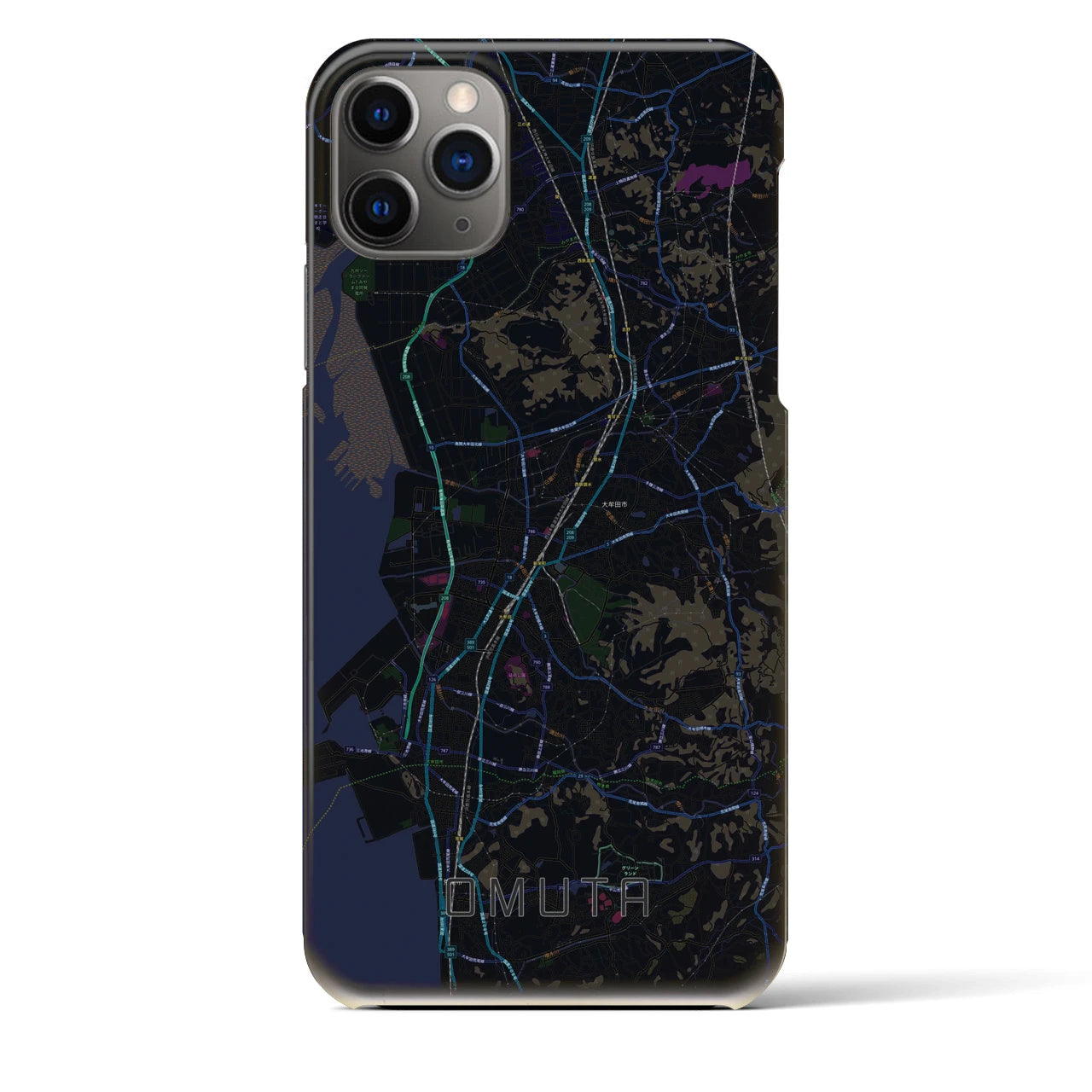 【大牟田(福岡県)】地図柄iPhoneケース(バックカバータイプ)