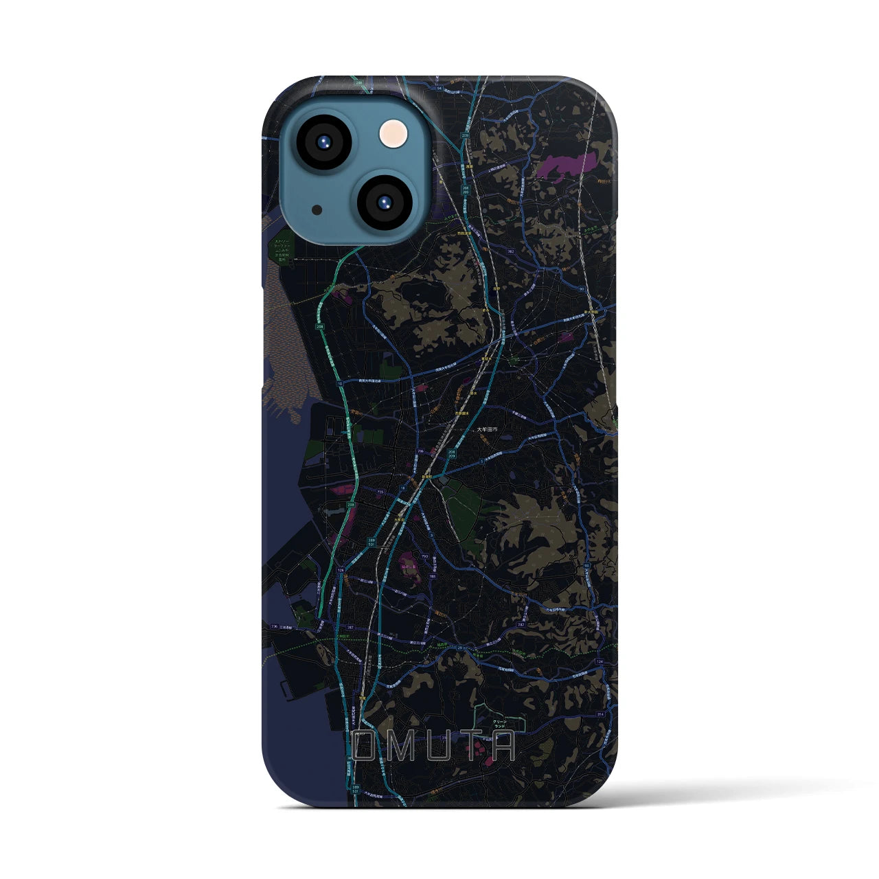 【大牟田(福岡県)】地図柄iPhoneケース(バックカバータイプ)