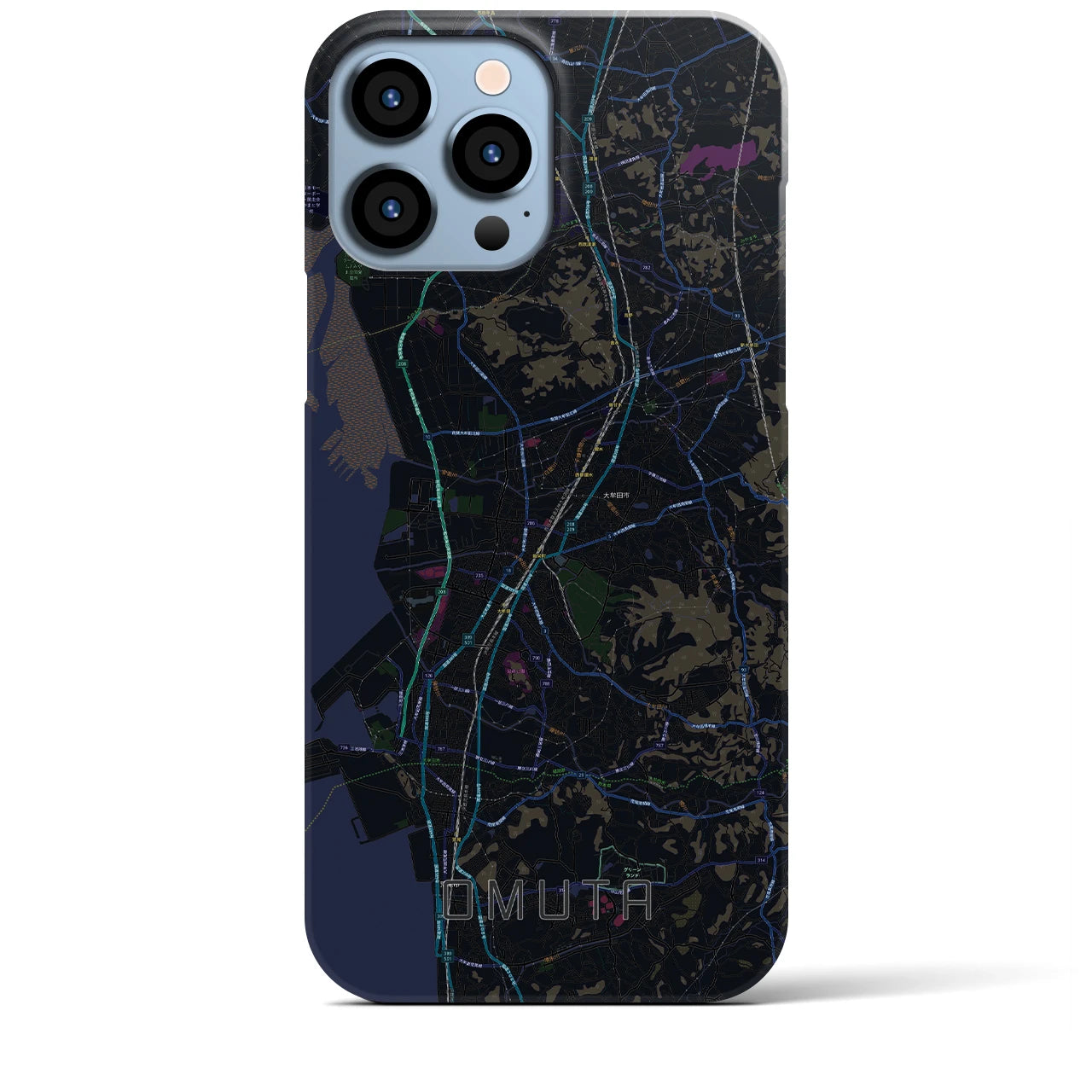 【大牟田(福岡県)】地図柄iPhoneケース(バックカバータイプ)