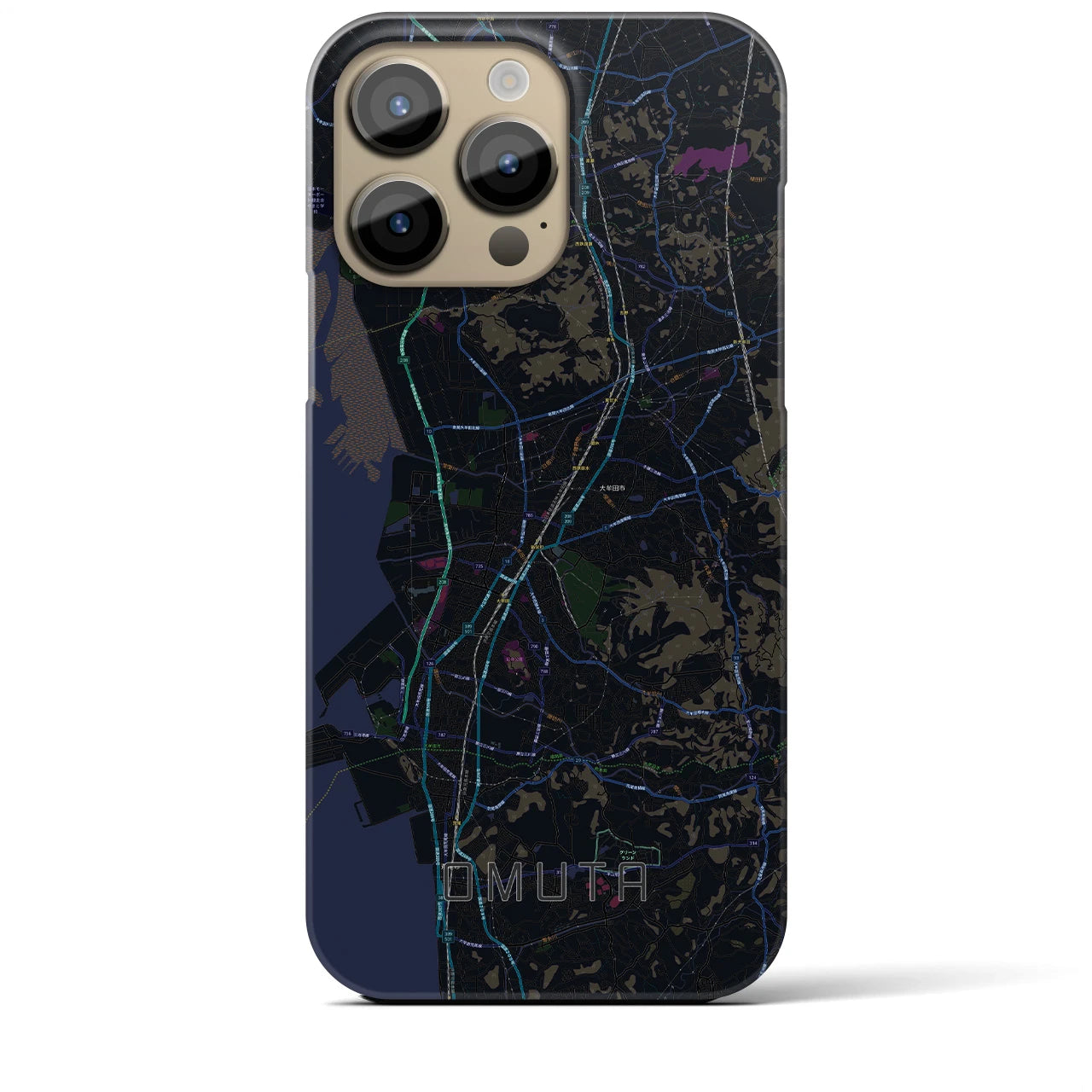 【大牟田(福岡県)】地図柄iPhoneケース(バックカバータイプ)