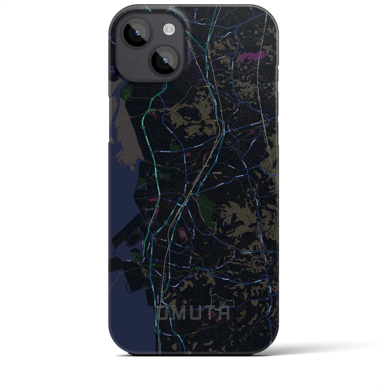 【大牟田(福岡県)】地図柄iPhoneケース(バックカバータイプ)