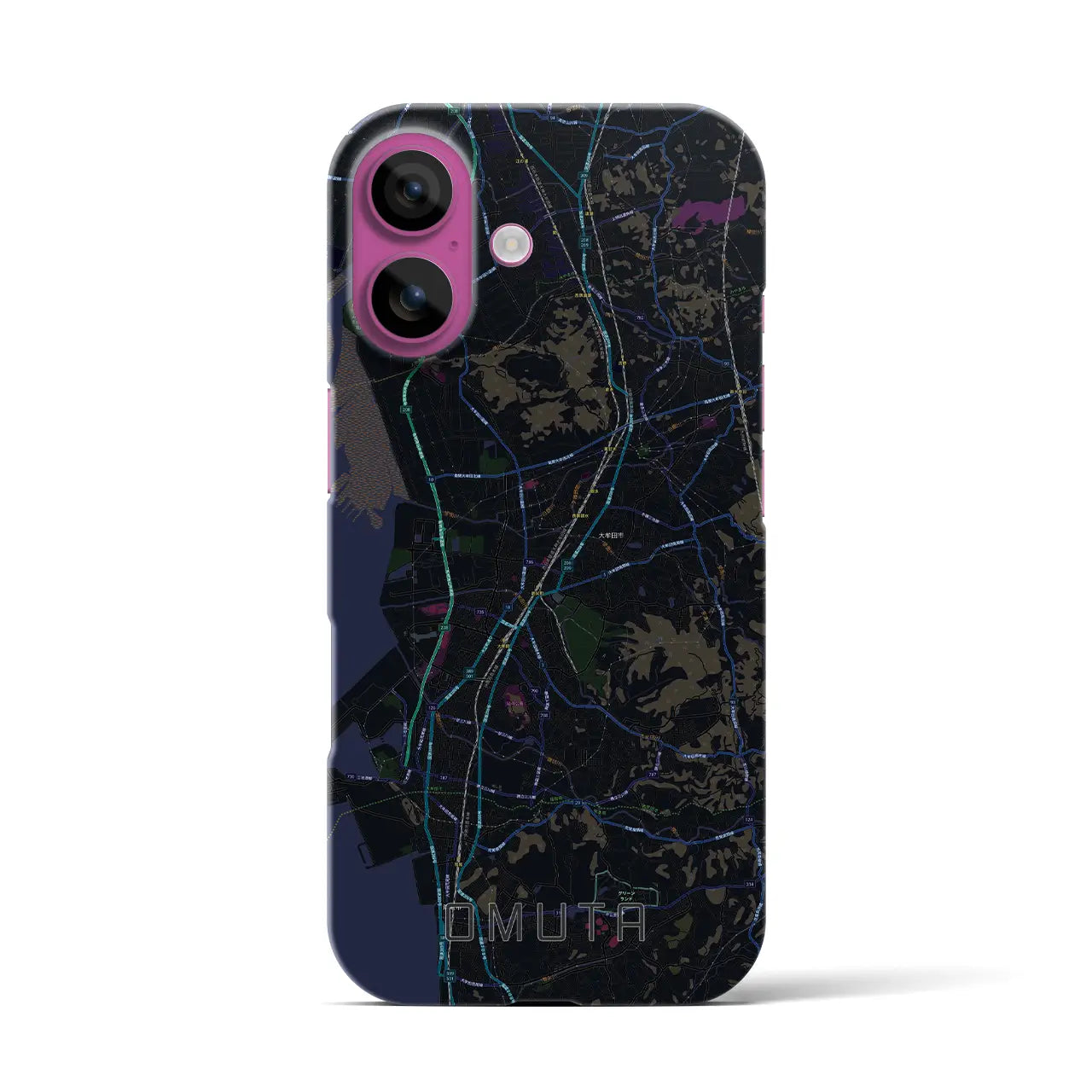 【大牟田(福岡県)】地図柄iPhoneケース(バックカバータイプ)