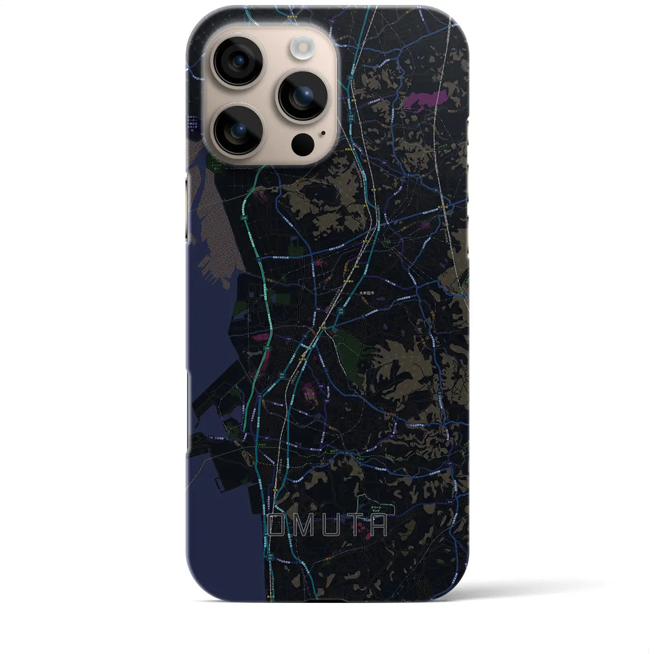 【大牟田(福岡県)】地図柄iPhoneケース(バックカバータイプ)
