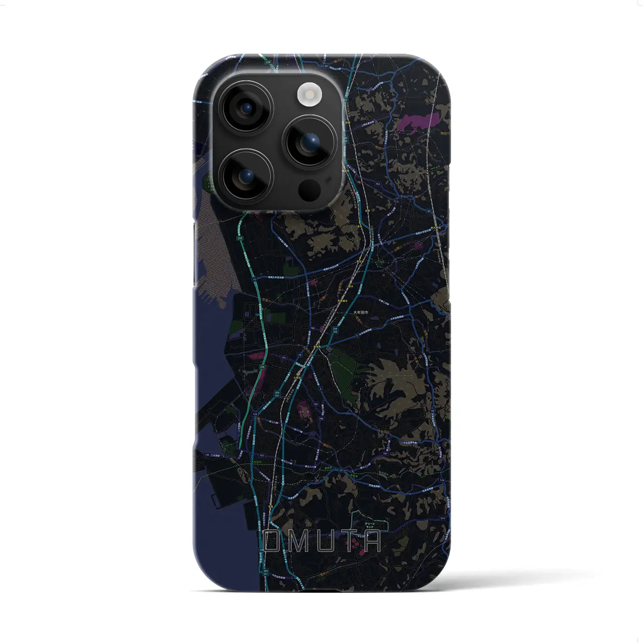 【大牟田(福岡県)】地図柄iPhoneケース(バックカバータイプ)