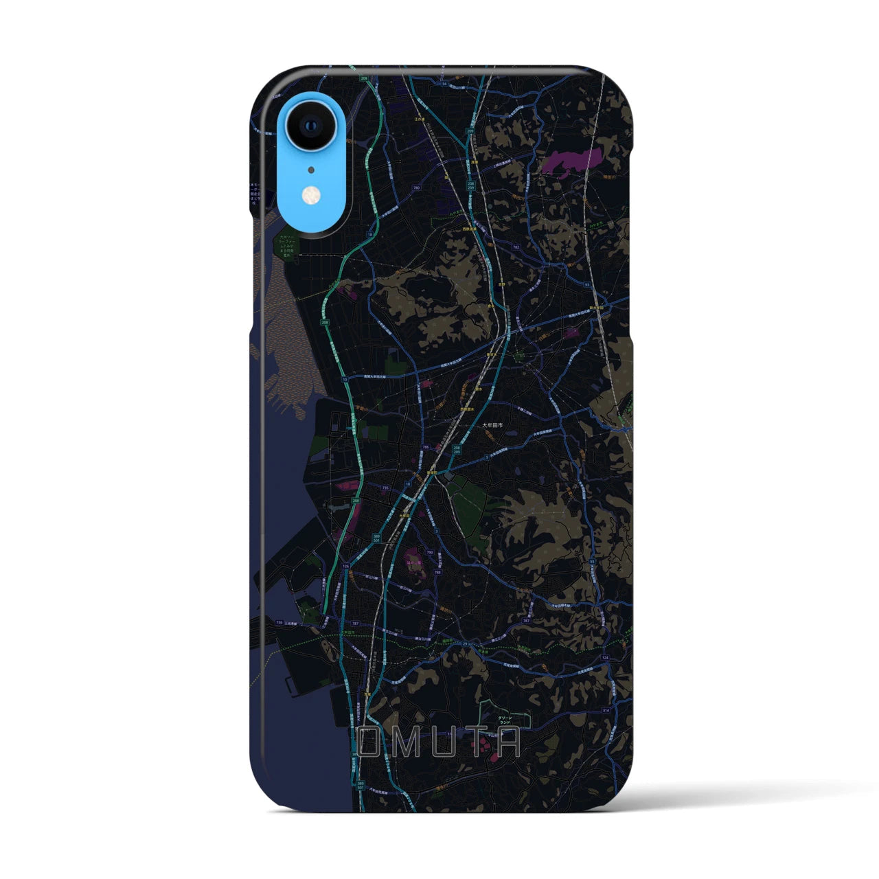 【大牟田(福岡県)】地図柄iPhoneケース(バックカバータイプ)