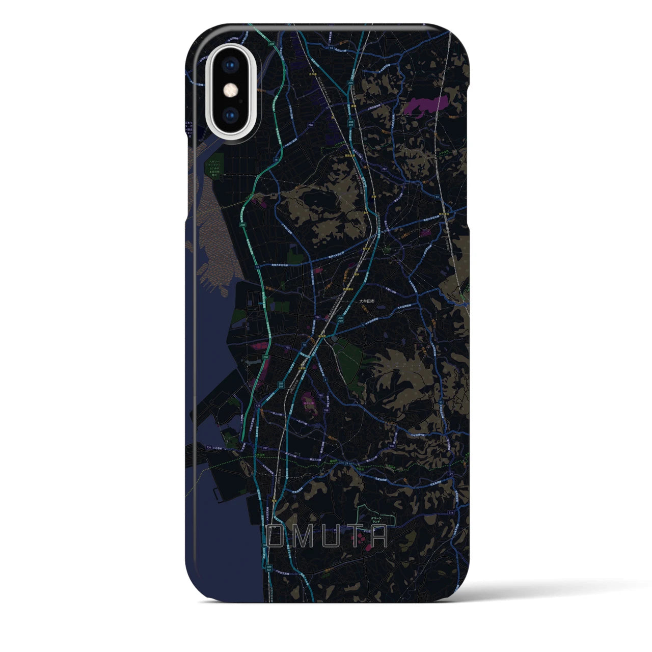 【大牟田(福岡県)】地図柄iPhoneケース(バックカバータイプ)