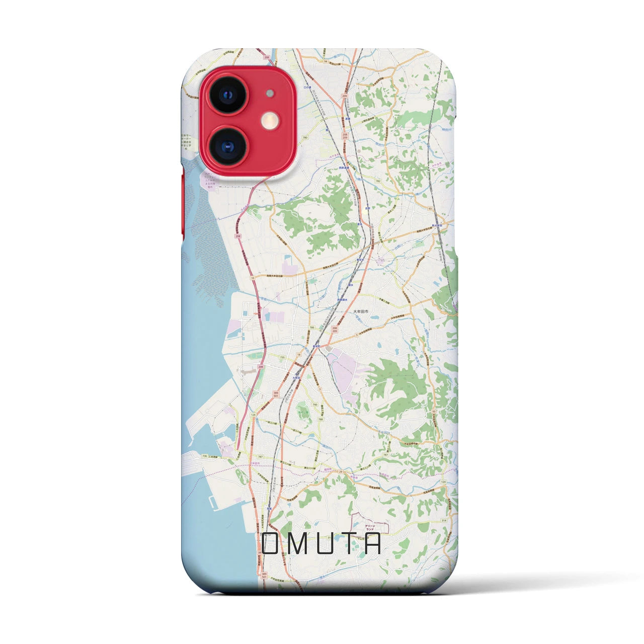 【大牟田(福岡県)】地図柄iPhoneケース(バックカバータイプ)