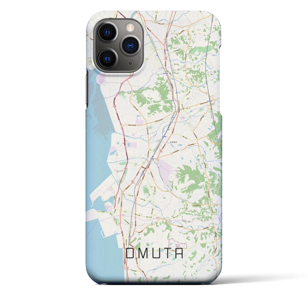 【大牟田(福岡県)】地図柄iPhoneケース(バックカバータイプ)