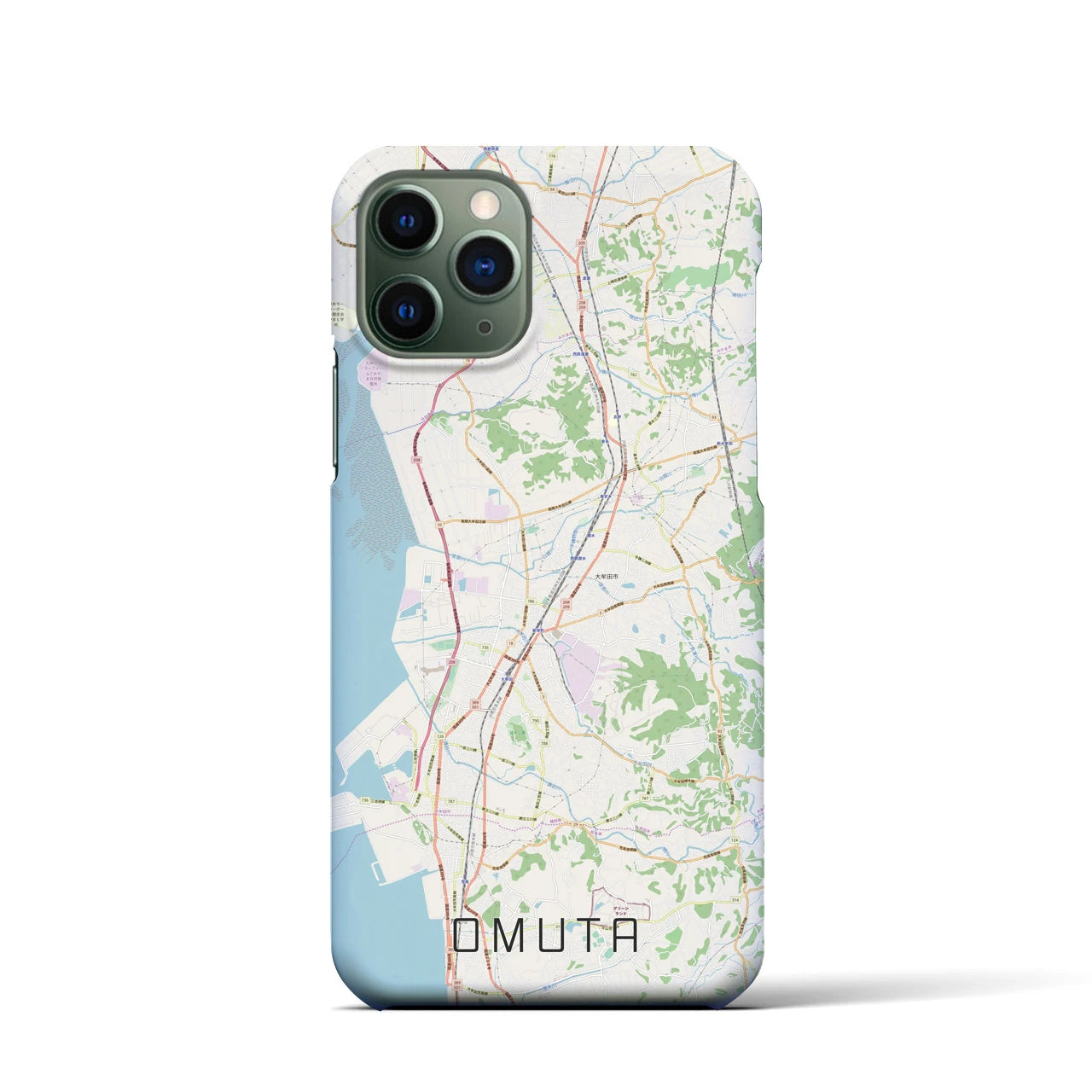 【大牟田(福岡県)】地図柄iPhoneケース(バックカバータイプ)