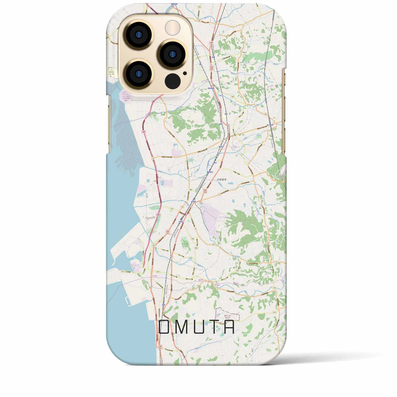 【大牟田(福岡県)】地図柄iPhoneケース(バックカバータイプ)
