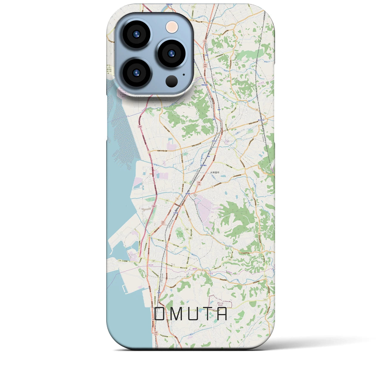 【大牟田(福岡県)】地図柄iPhoneケース(バックカバータイプ)
