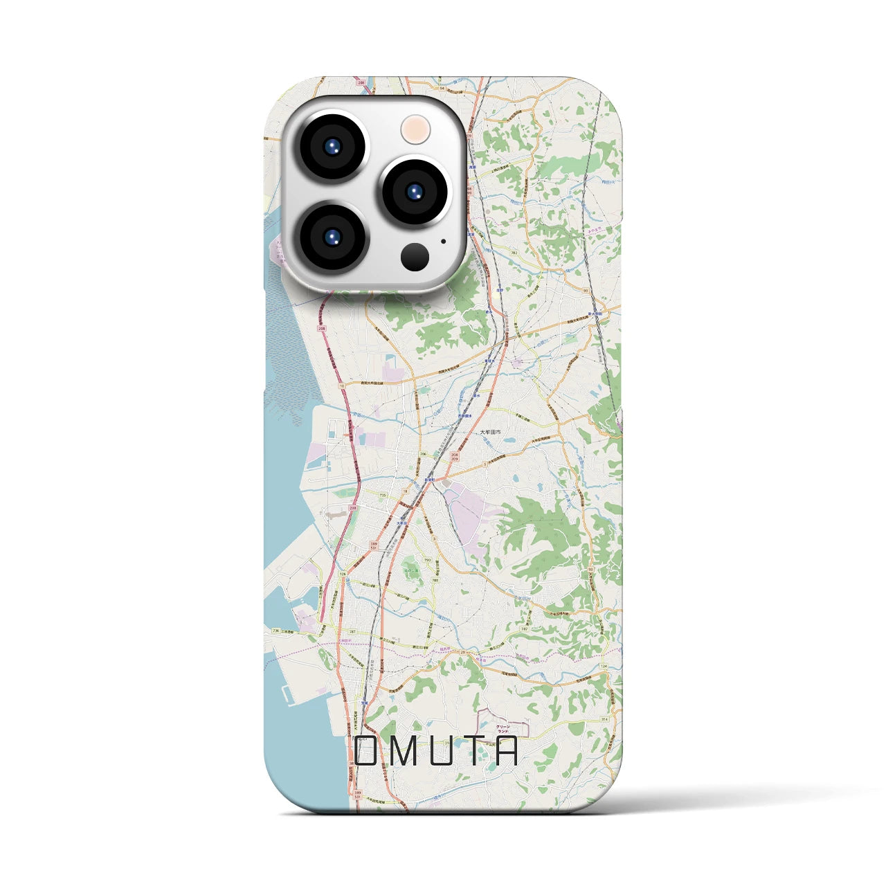 【大牟田(福岡県)】地図柄iPhoneケース(バックカバータイプ)