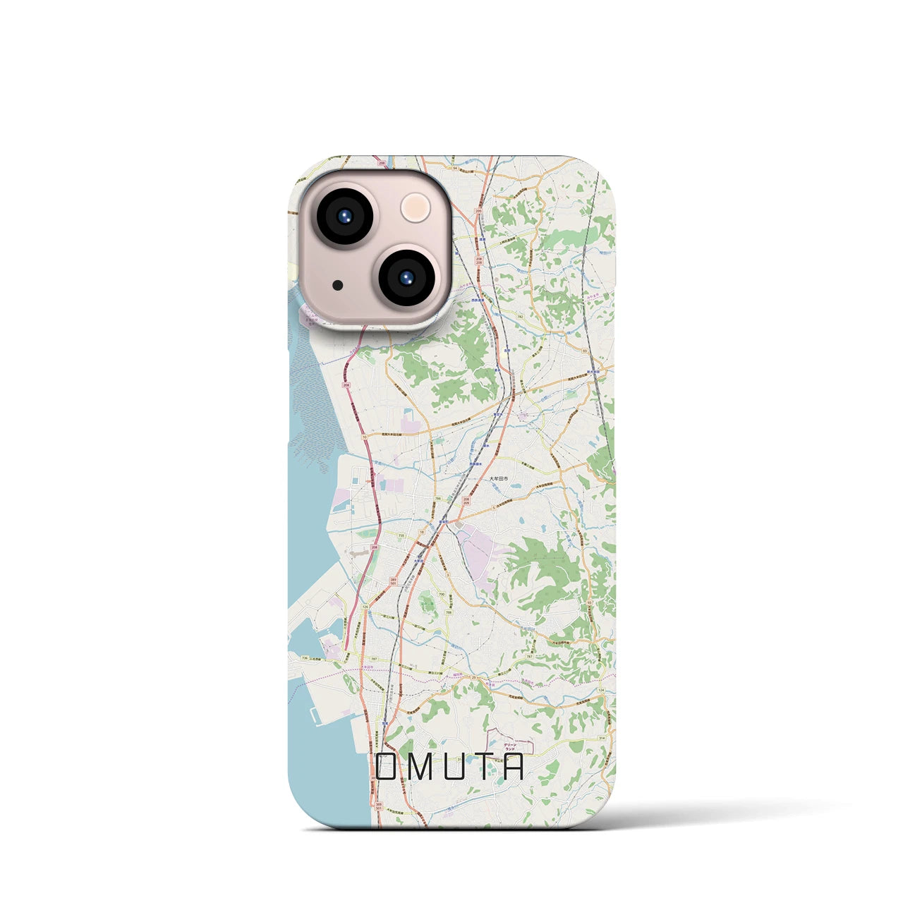 【大牟田(福岡県)】地図柄iPhoneケース(バックカバータイプ)