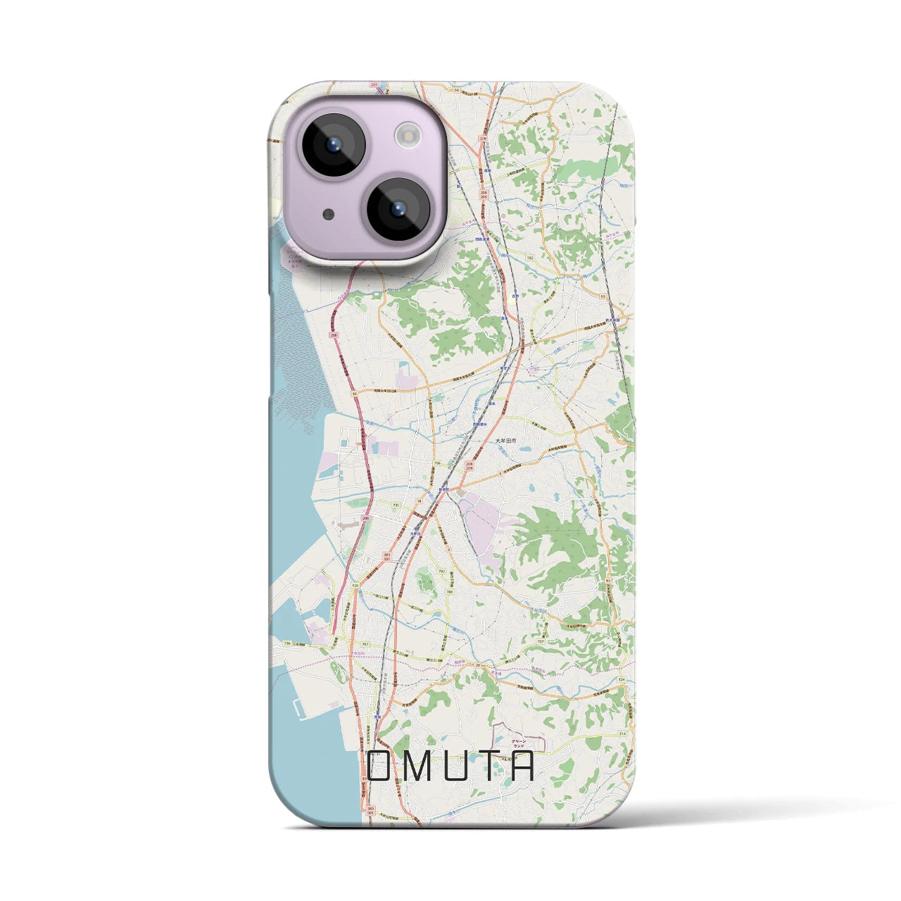 【大牟田(福岡県)】地図柄iPhoneケース(バックカバータイプ)