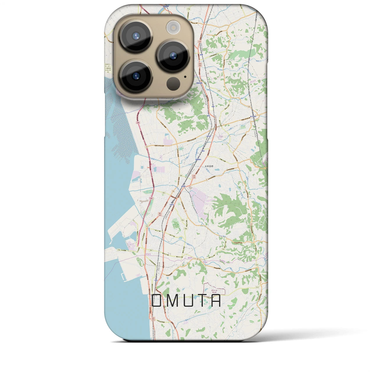 【大牟田(福岡県)】地図柄iPhoneケース(バックカバータイプ)