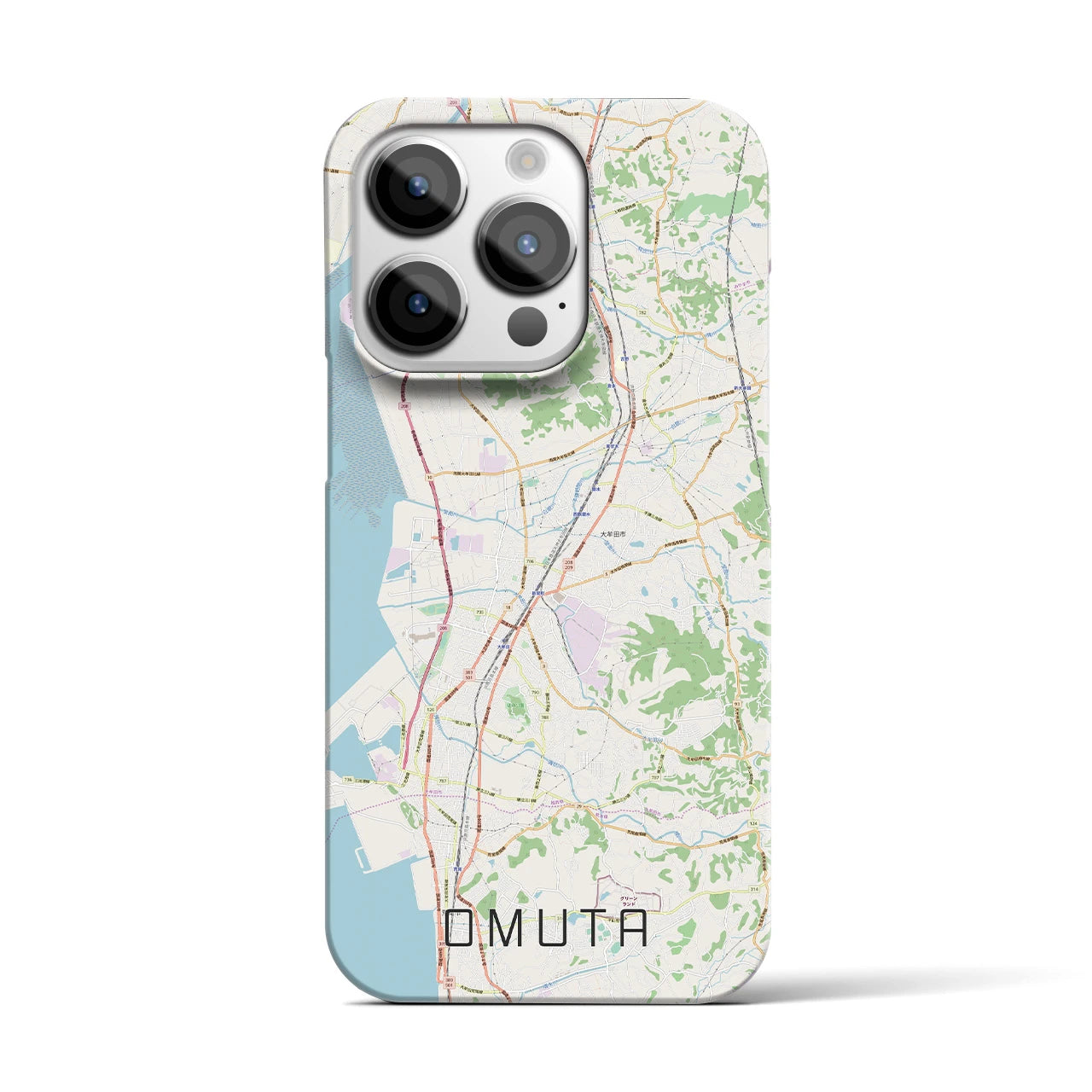 【大牟田(福岡県)】地図柄iPhoneケース(バックカバータイプ)