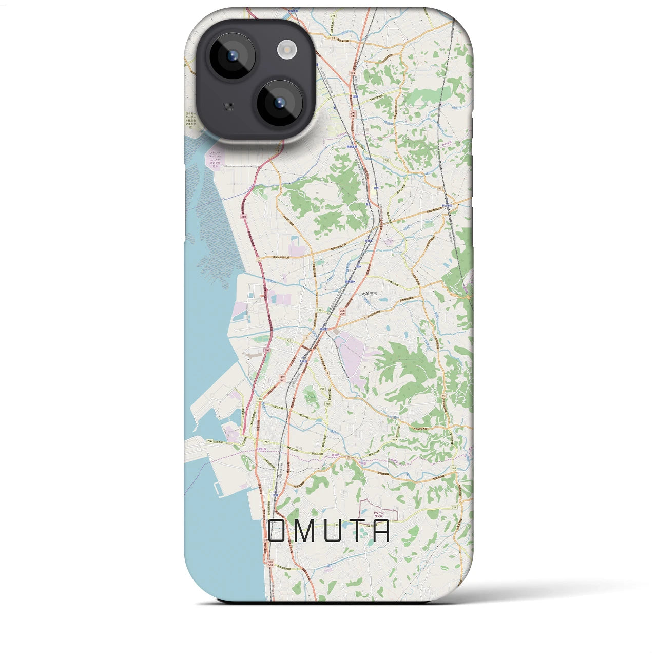 【大牟田(福岡県)】地図柄iPhoneケース(バックカバータイプ)