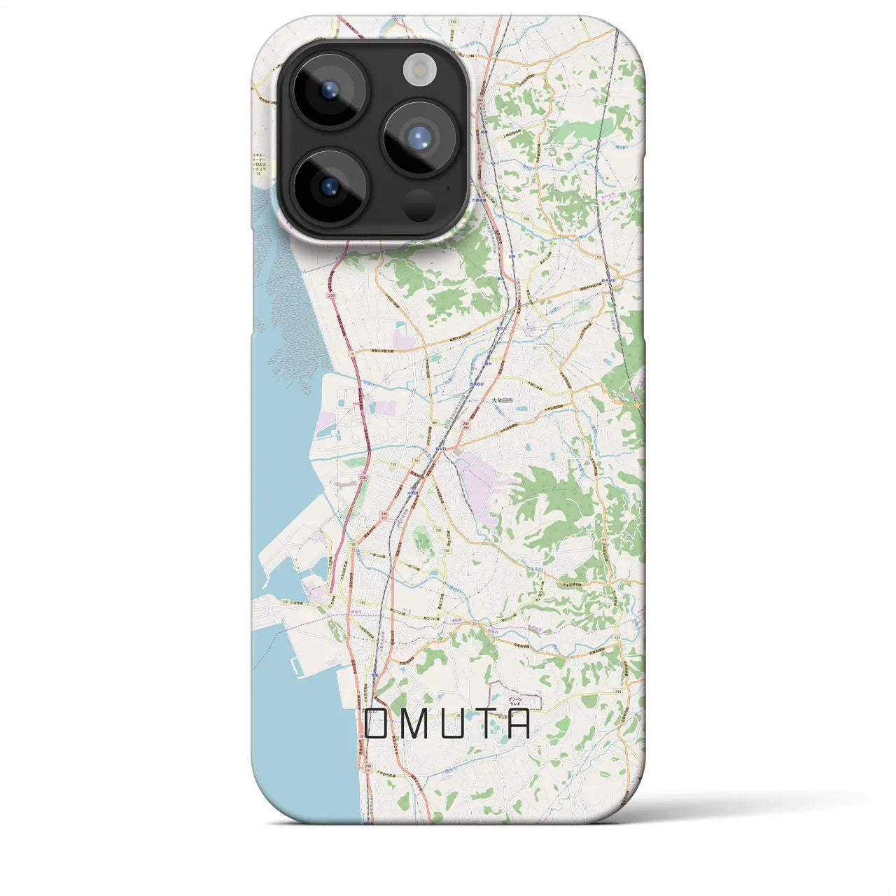 【大牟田(福岡県)】地図柄iPhoneケース(バックカバータイプ)