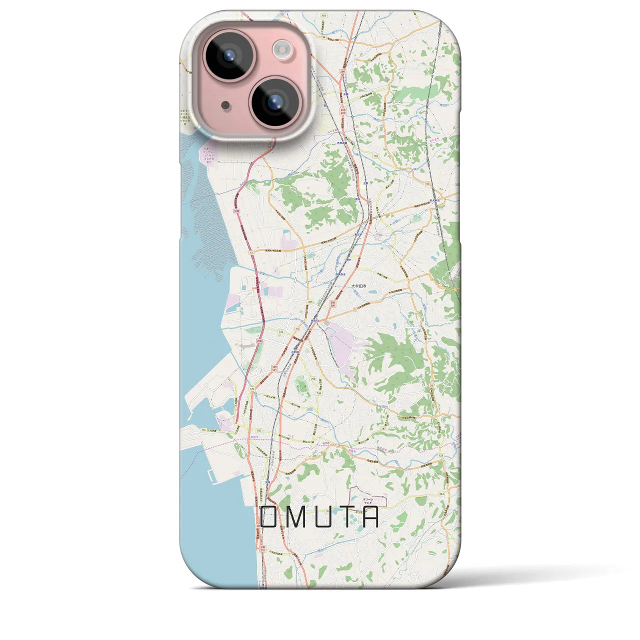 【大牟田(福岡県)】地図柄iPhoneケース(バックカバータイプ)