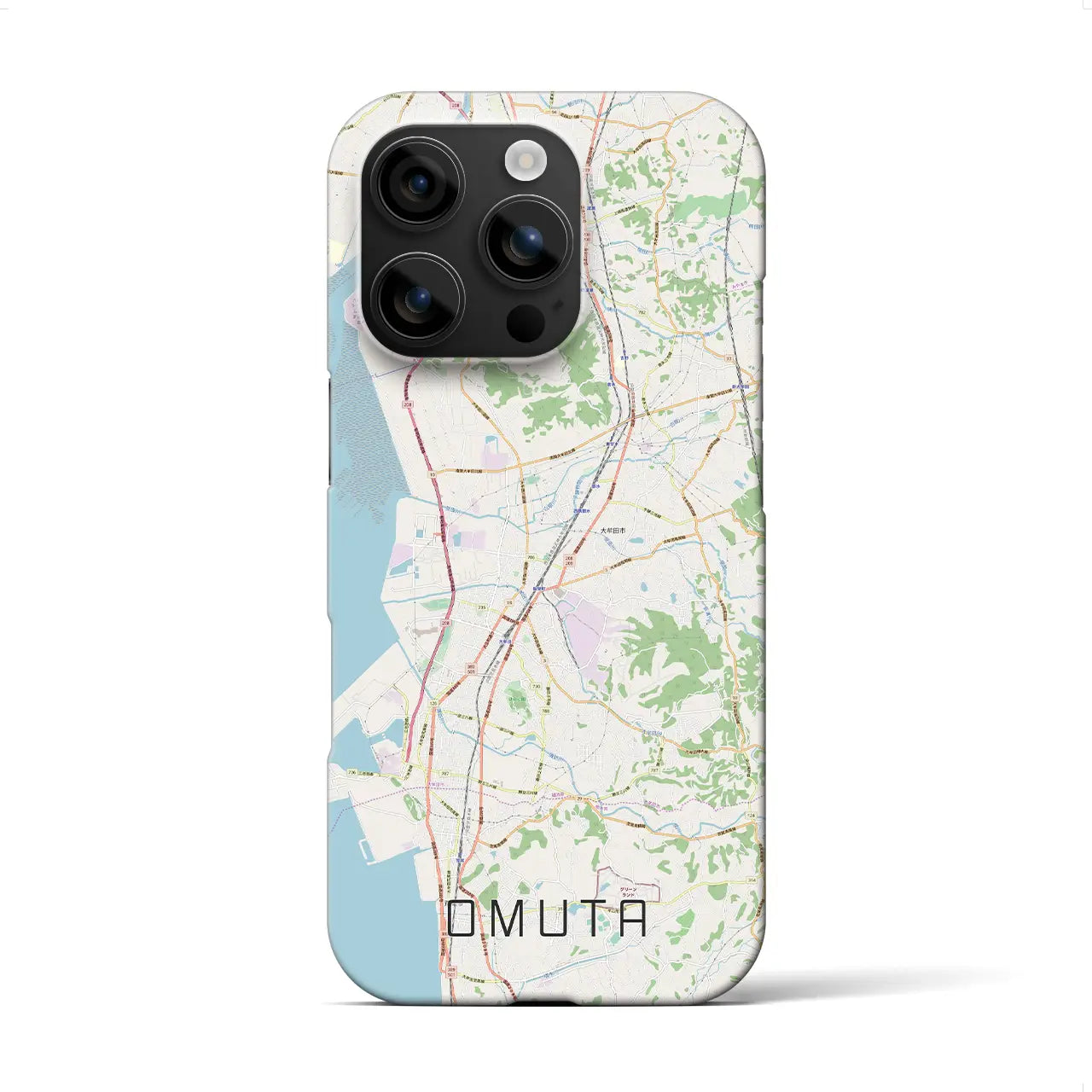 【大牟田(福岡県)】地図柄iPhoneケース(バックカバータイプ)