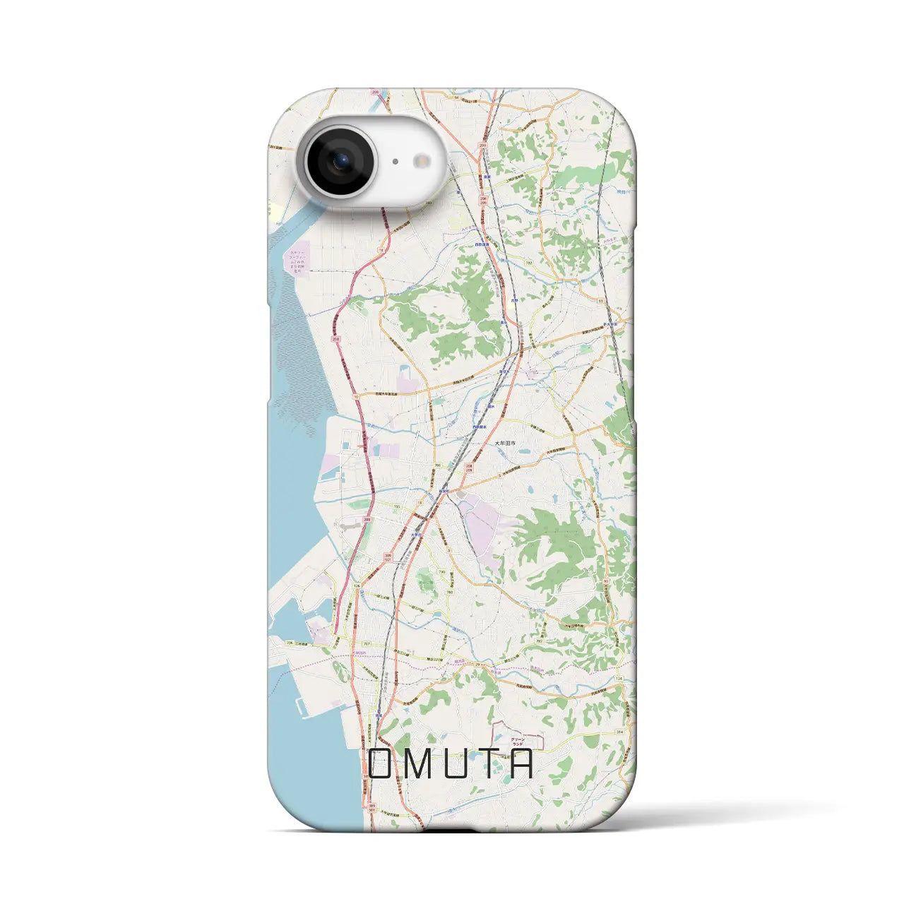 【大牟田(福岡県)】地図柄iPhoneケース(バックカバータイプ)