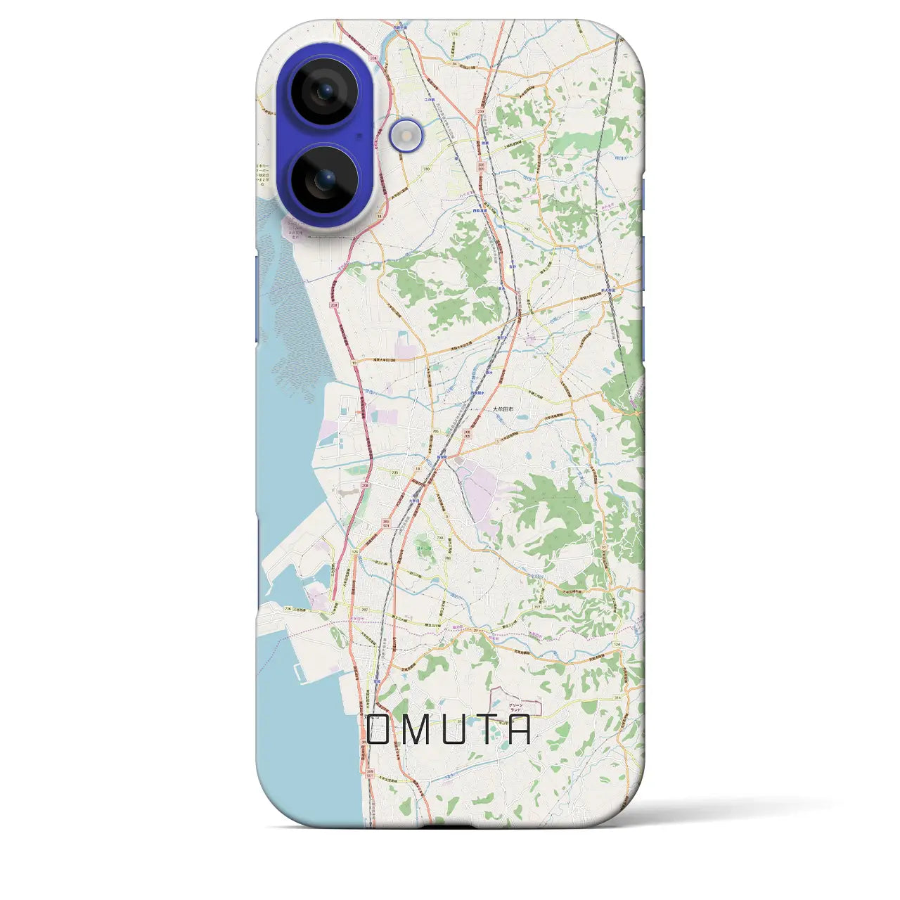 【大牟田(福岡県)】地図柄iPhoneケース(バックカバータイプ)ナチュラル・iPhone 16 Pro Max 用