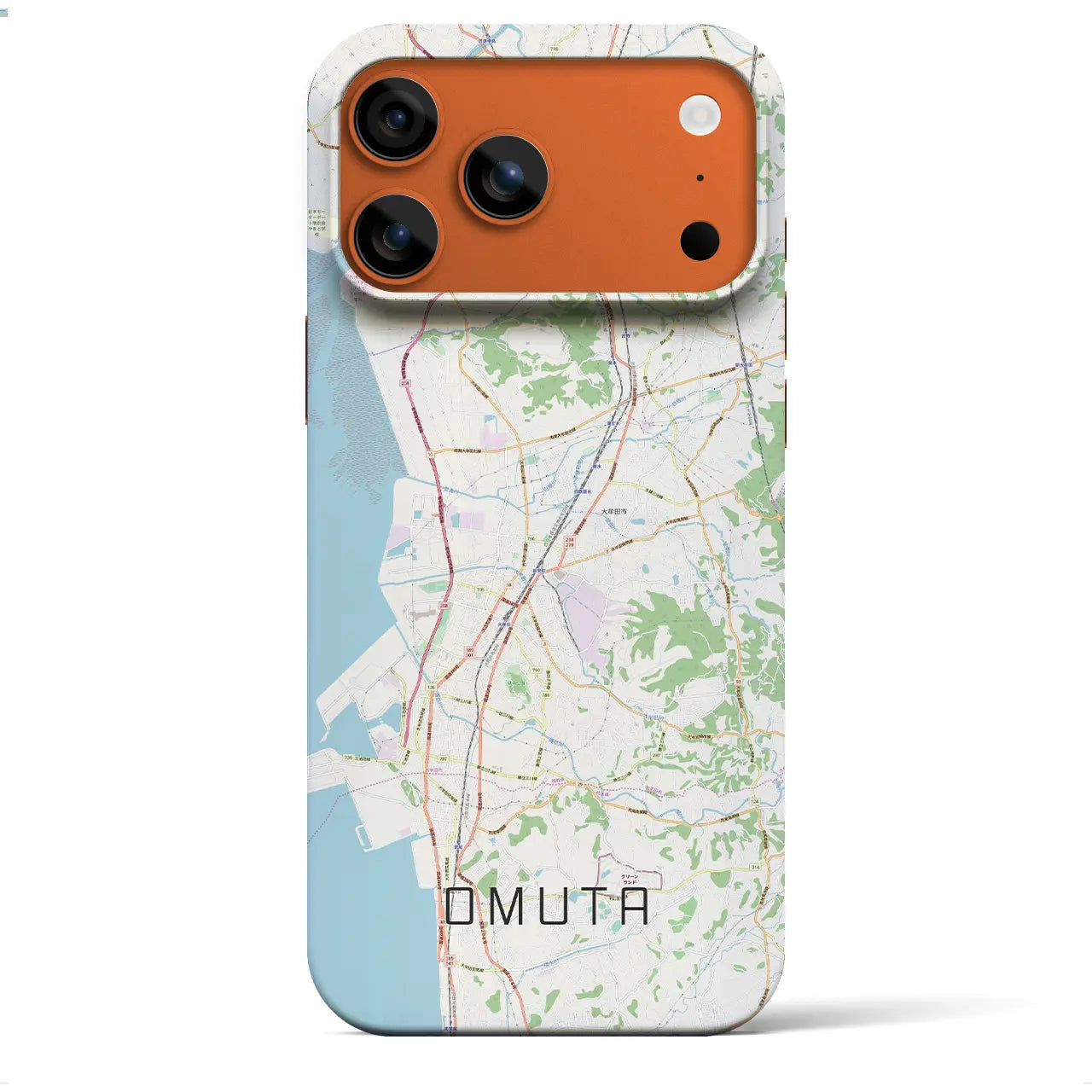 【大牟田(福岡県)】地図柄iPhoneケース(バックカバータイプ)ナチュラル・iPhone 17 Pro Max 用