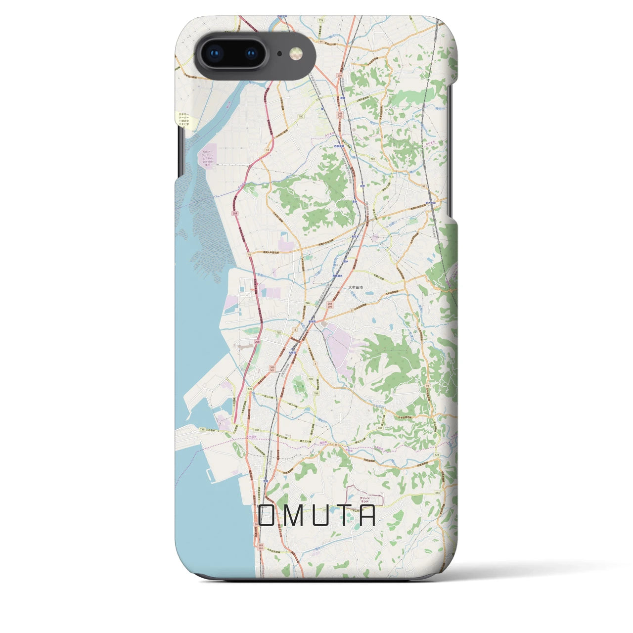【大牟田(福岡県)】地図柄iPhoneケース(バックカバータイプ)