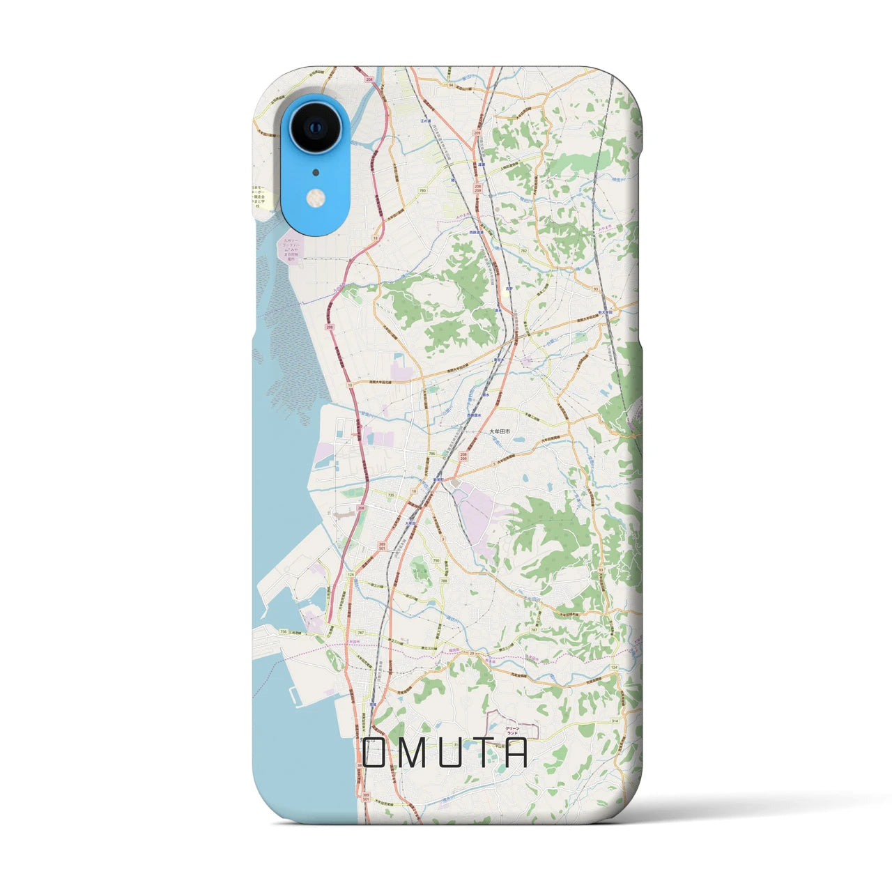 【大牟田(福岡県)】地図柄iPhoneケース(バックカバータイプ)