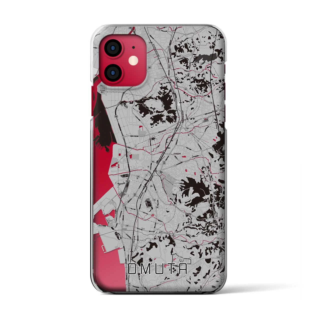 【大牟田(福岡県)】地図柄iPhoneケース(クリアタイプ)