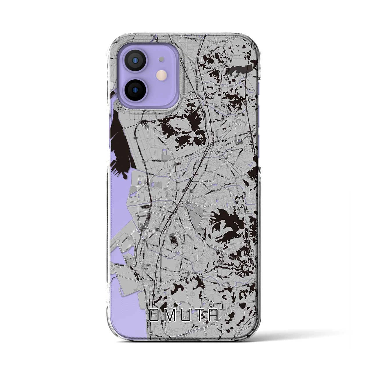 【大牟田(福岡県)】地図柄iPhoneケース(クリアタイプ)