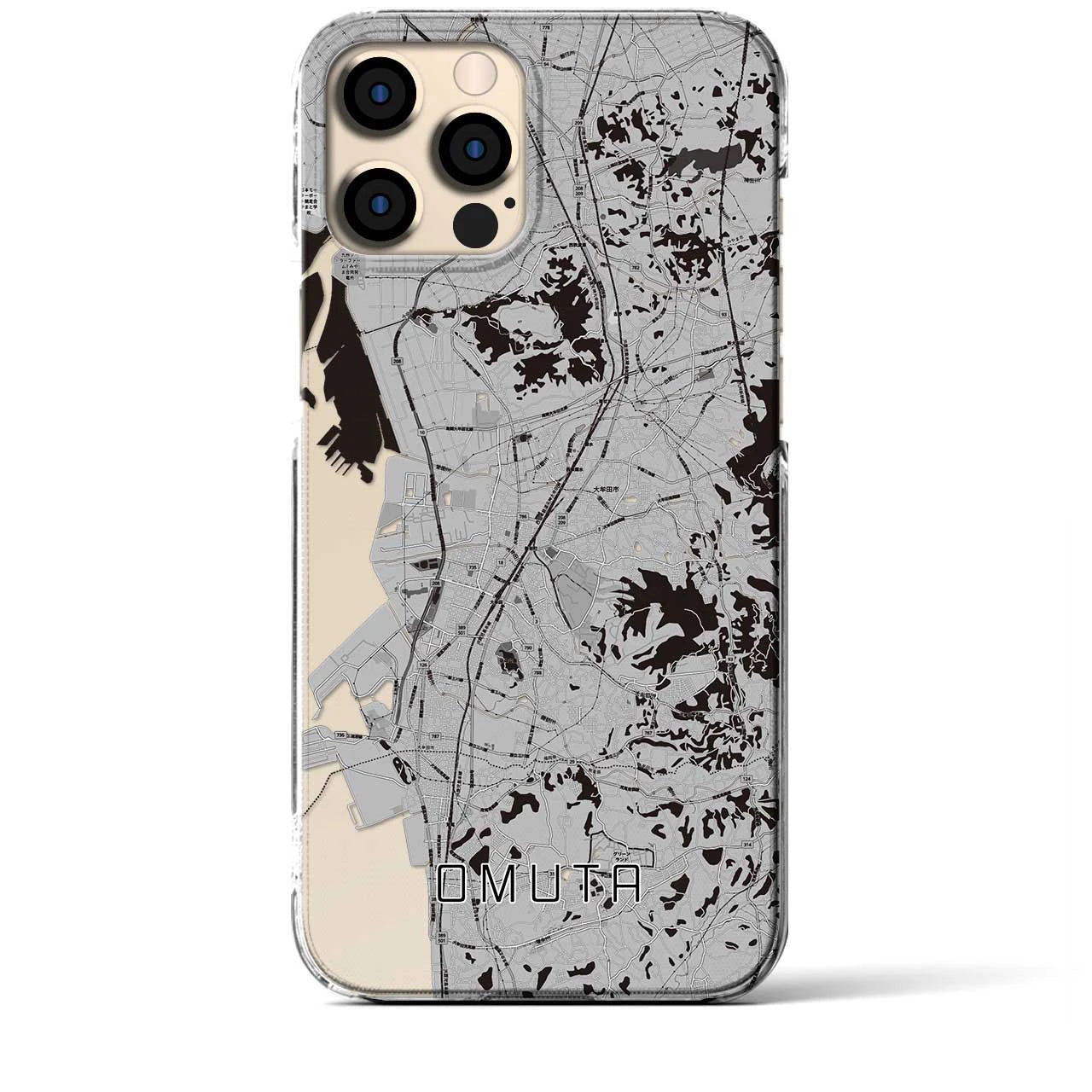 【大牟田(福岡県)】地図柄iPhoneケース(クリアタイプ)