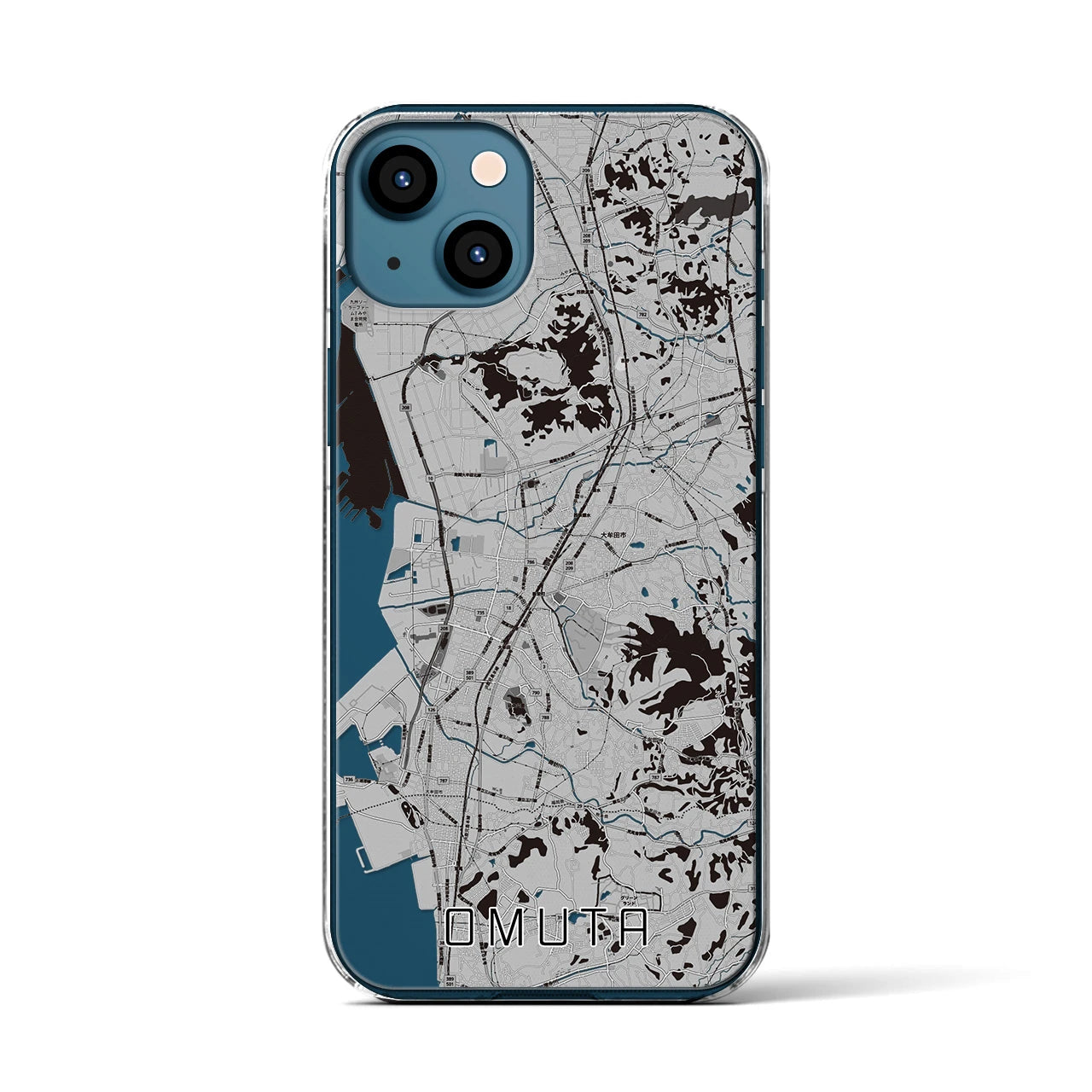 【大牟田(福岡県)】地図柄iPhoneケース(クリアタイプ)