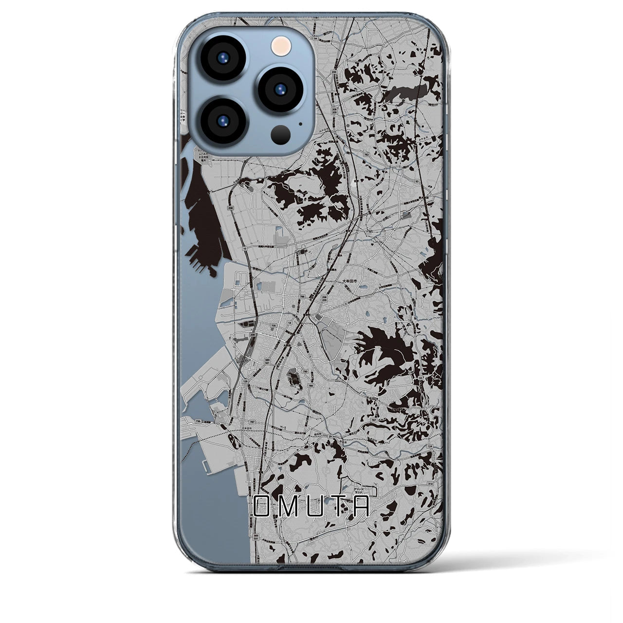 【大牟田(福岡県)】地図柄iPhoneケース(クリアタイプ)